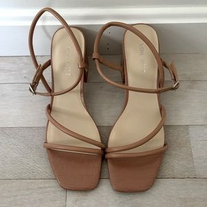 Nine West GRAYCE Nude Block Heel Dress Sandals